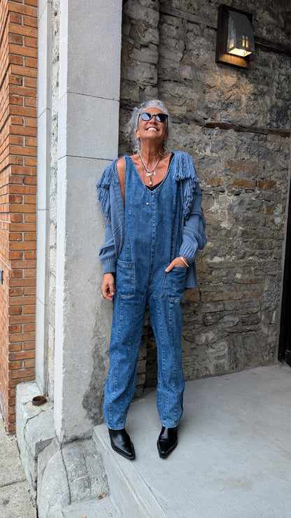 Dark Denim Overalls