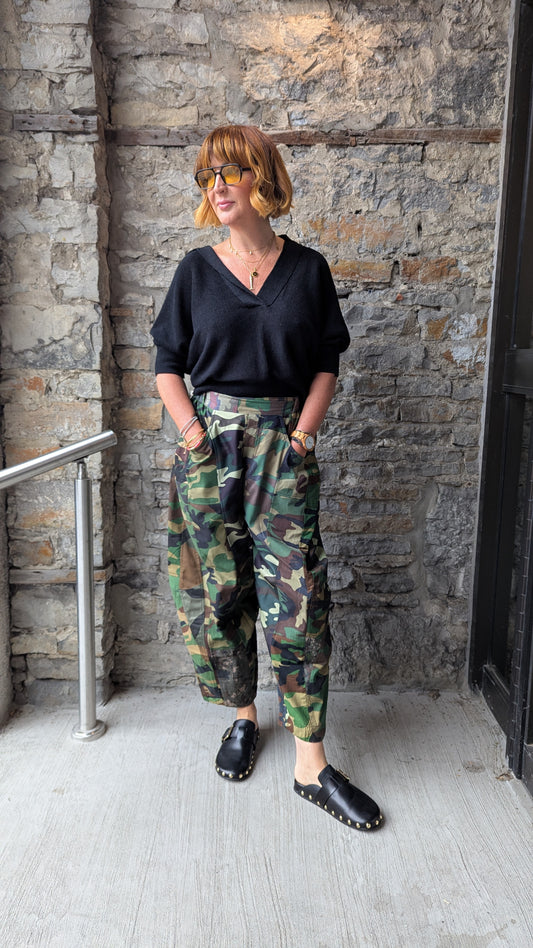 Mixed Camouflage Barrel Pant with POCKETS