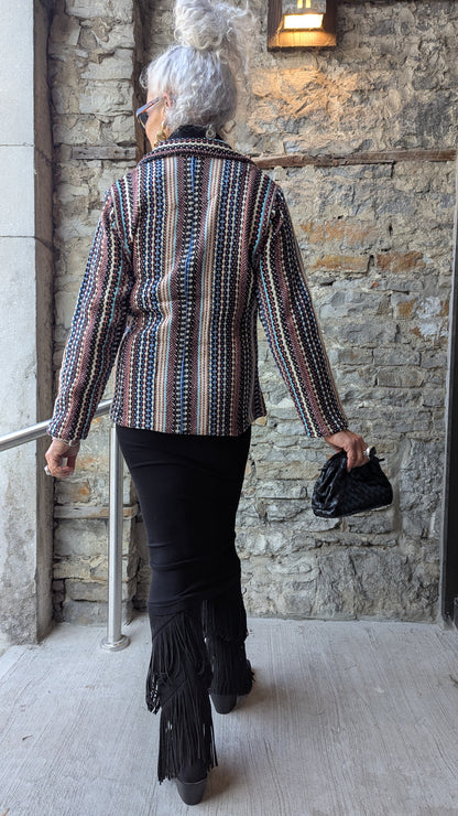 100% Cotton Multicolour Tapestry Blazer