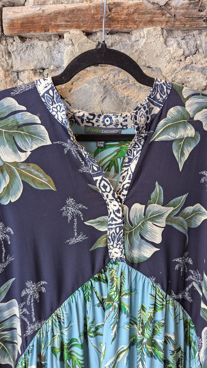 Tiered Short Sleeve Dress with Pockets