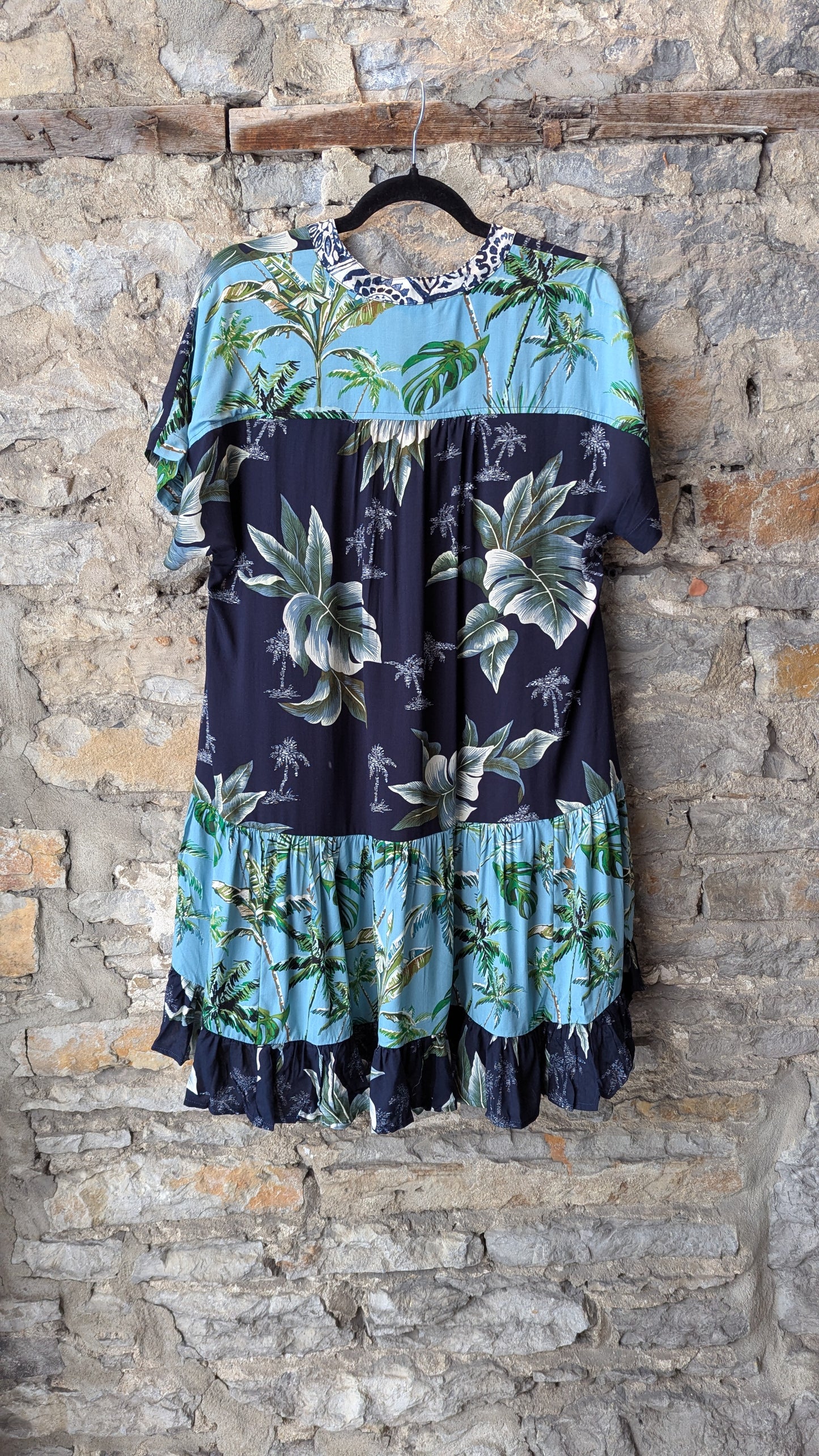 Tiered Short Sleeve Dress with Pockets