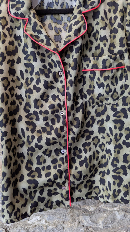 2 PC Cotton Animal Print and Hot Pink Pyjama Set