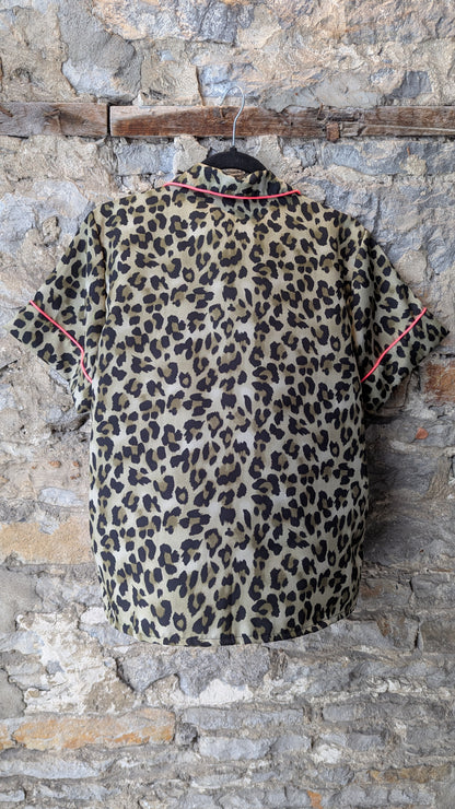 2 PC Cotton Animal Print and Hot Pink Pyjama Set