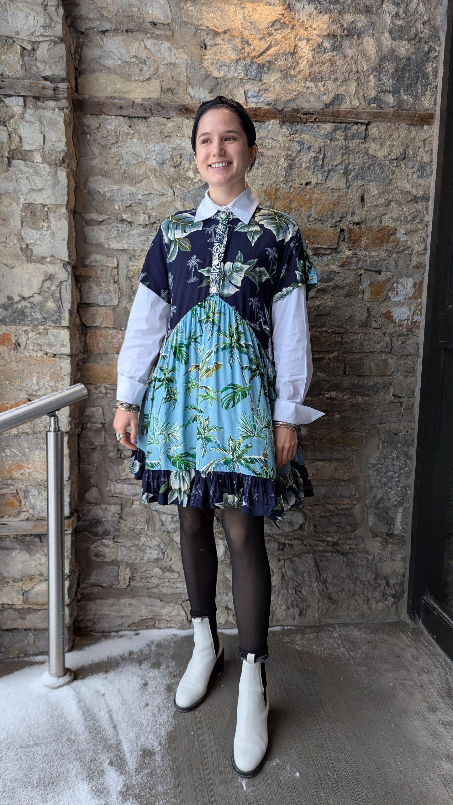 Tiered Short Sleeve Dress with Pockets