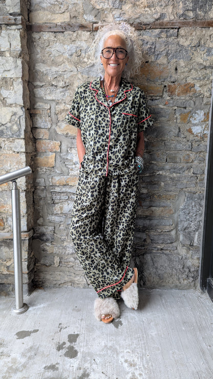 2 PC Cotton Animal Print and Hot Pink Pyjama Set