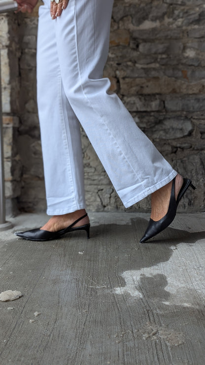 Liverpool White Cotton Bootcut Jeans