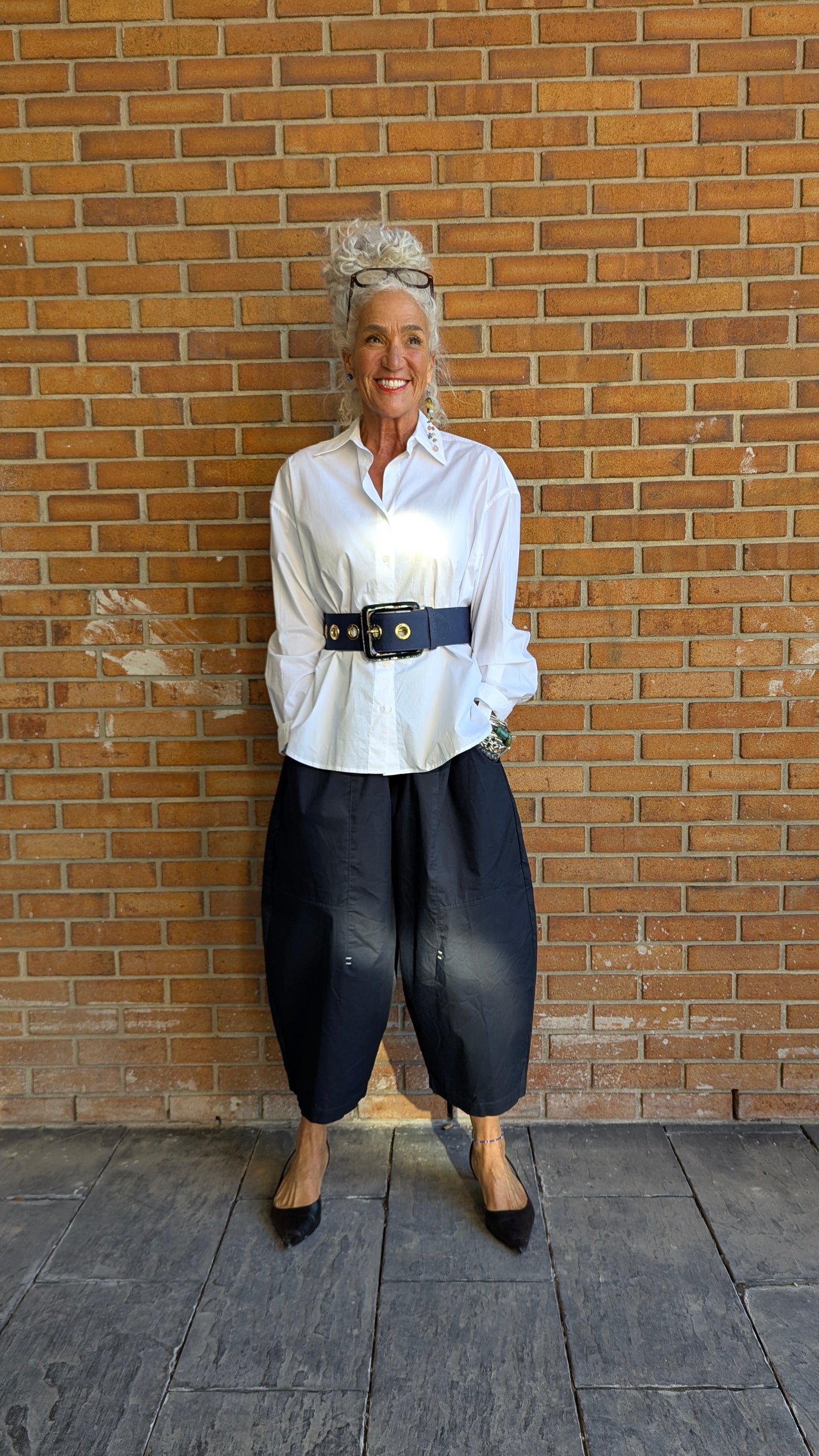 Cotton Barrel Pant with Pocket- NAVY