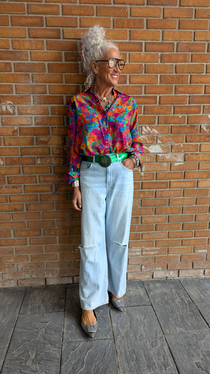 Lightweight Multicoloured Floral Button Up Shirt