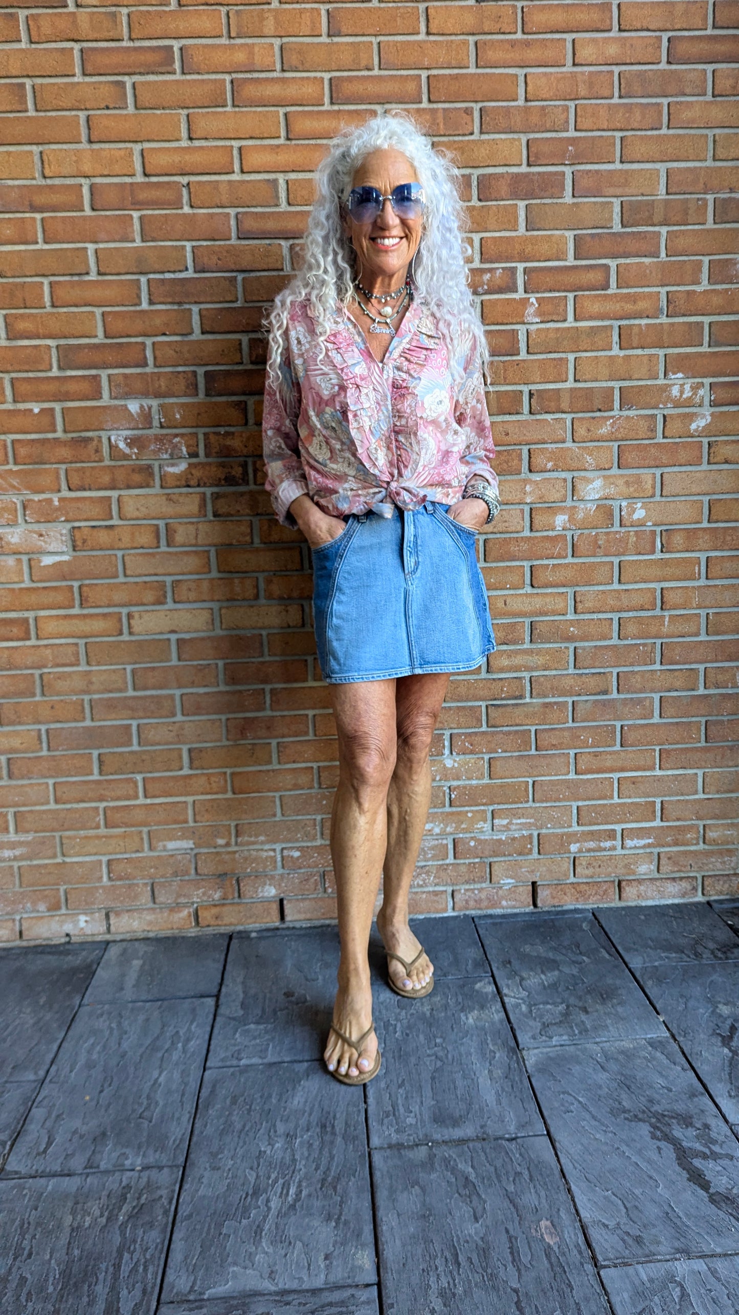 100% Cotton Ruffle Front Shirt- Romantic Swan Print