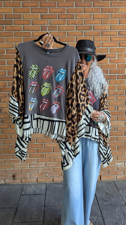 Up-cycled Band Tee - ROLLING STONES