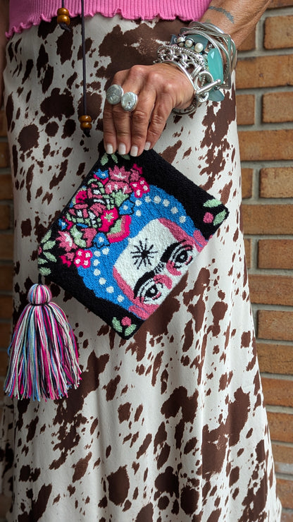 Satin Slip Skirt - COW PRINT