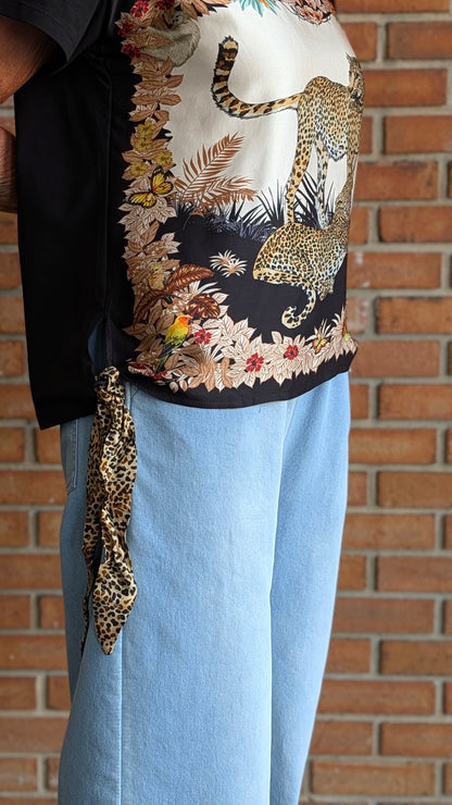 Cotton  Graphic T-shirt - BLACK ANIMAL