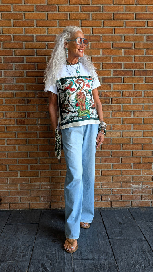 Cotton Graphic T-shirt - WHITE JUNGLE