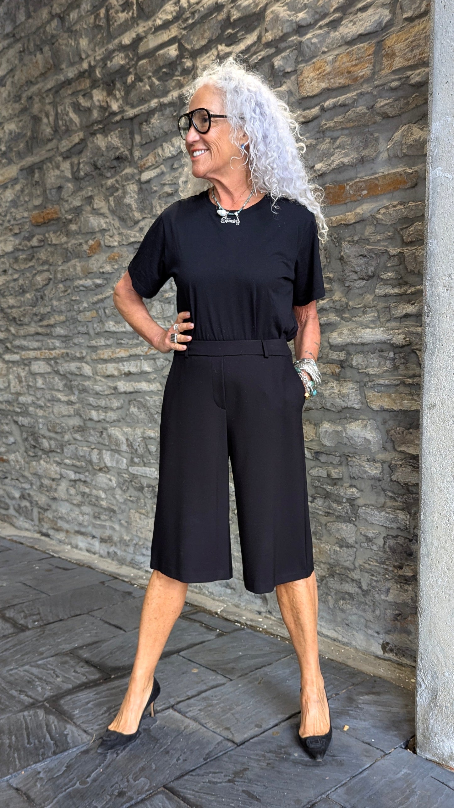 Pull-On Ponte Bermuda Shorts - BLACK