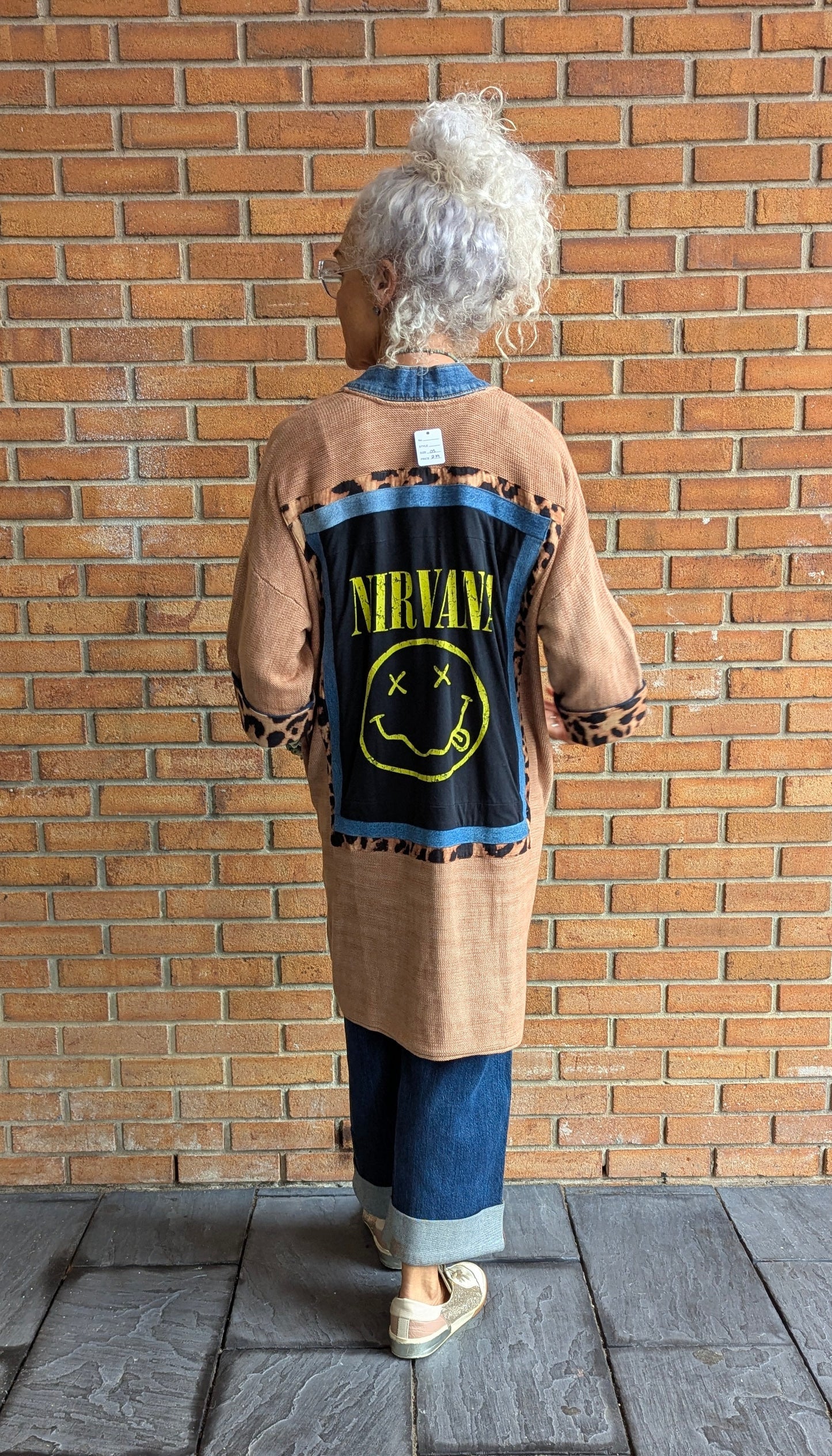 Animal Print Denim Trim Cardigan - NIRVANA