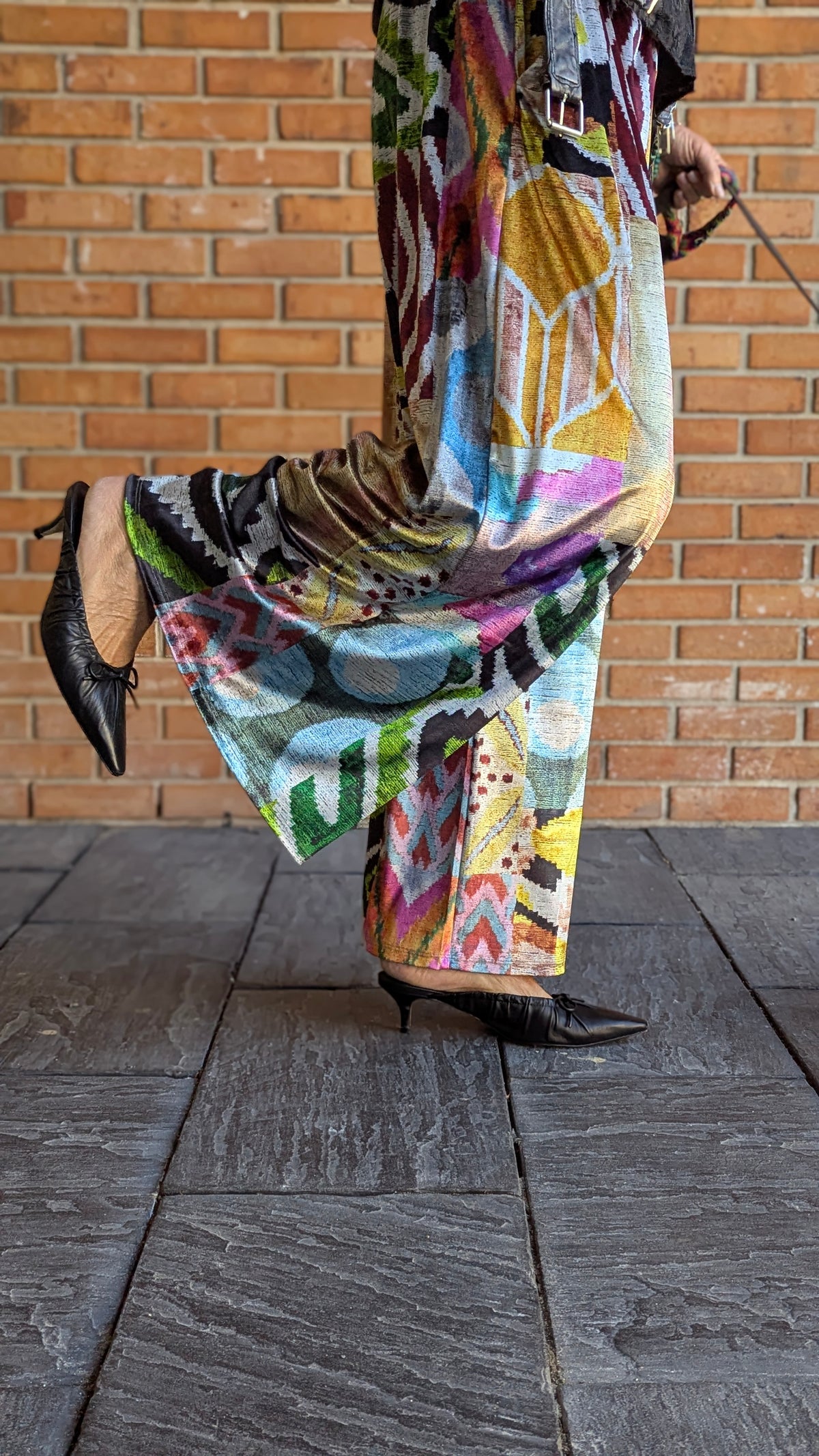 Crushed Velvet Wide Leg Relaxed  Pant - multi colour MODERN MIX
