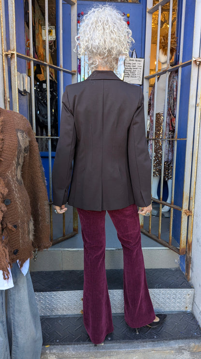 Fit And Flare Blazer - BROWN