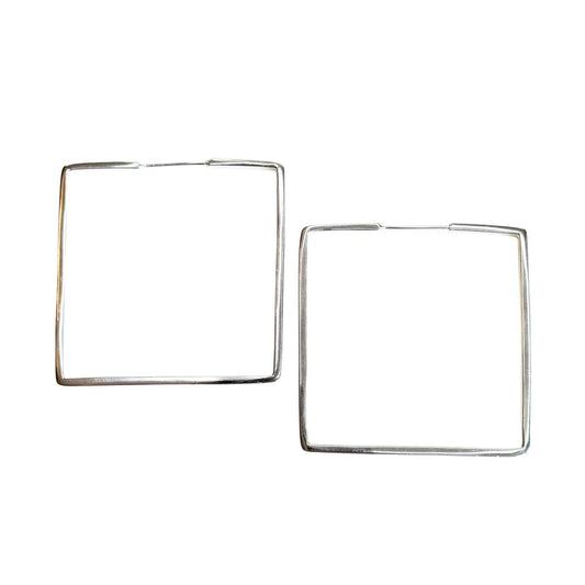 Square Hoop Earrings - SILVER