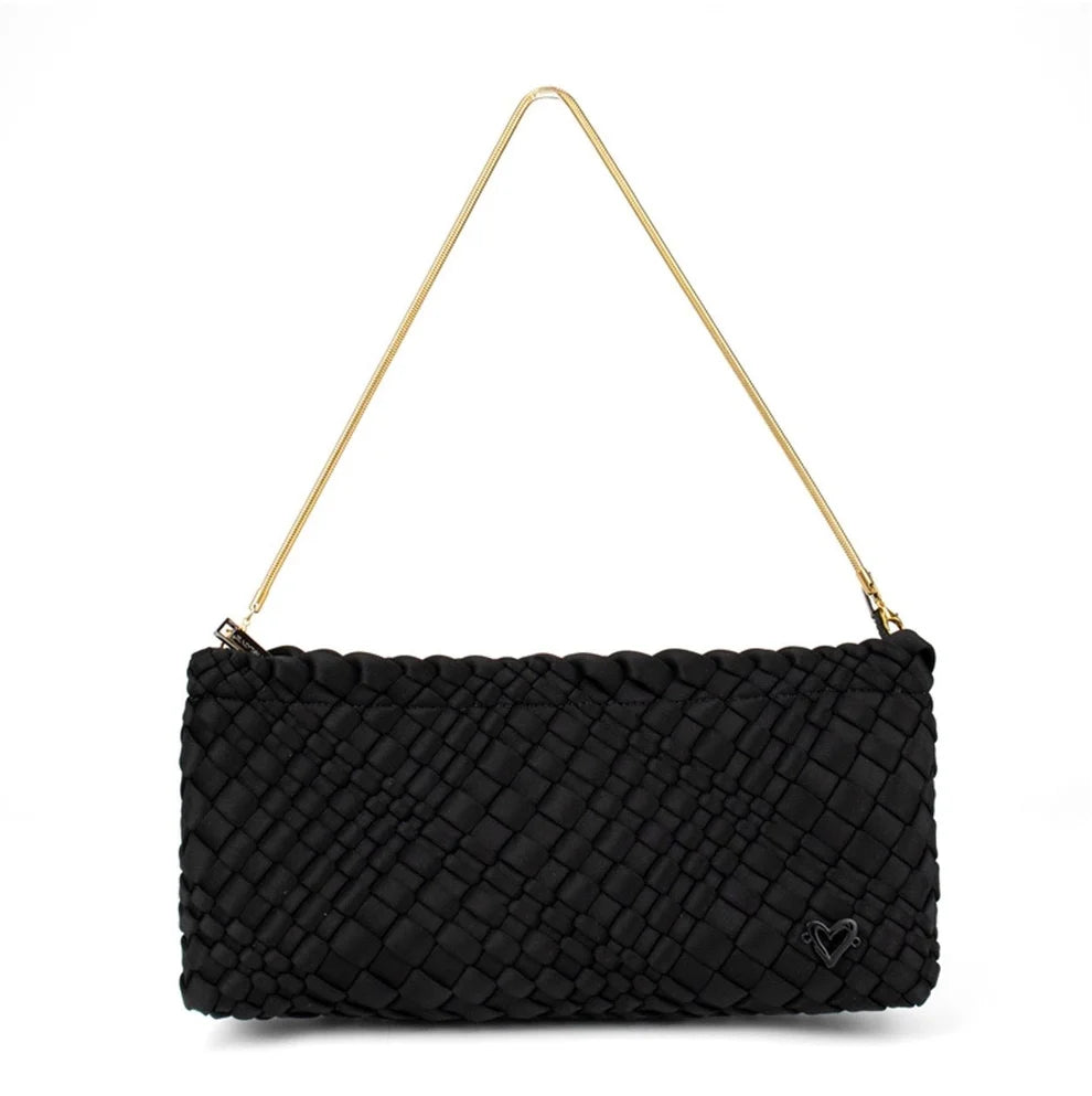 Woven 3-in-1 Clutch Bag - BLACK
