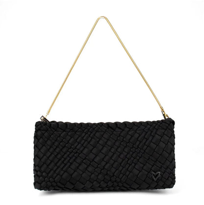 Woven 3-in-1 Clutch Bag - BLACK