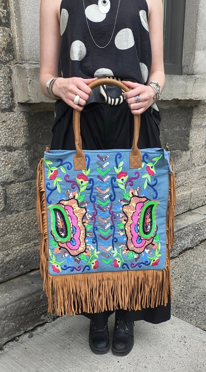 Handcrafted Boho Fringe Tote