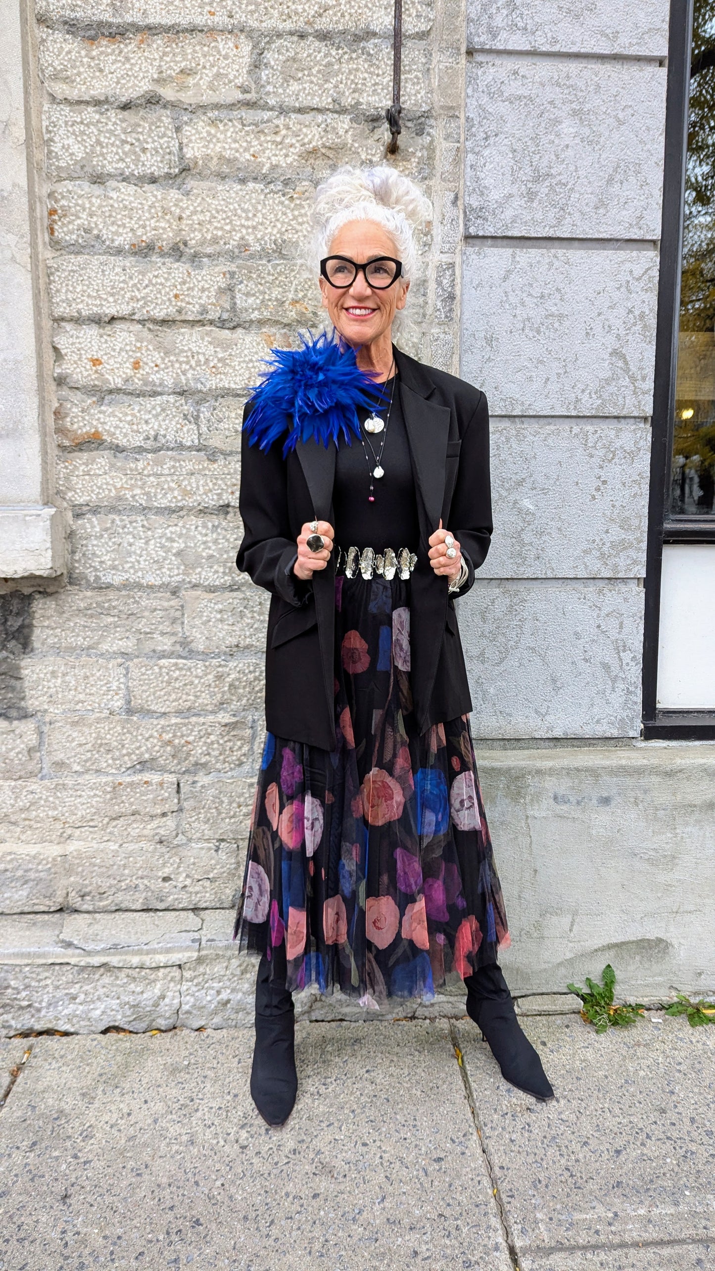 Reversible Multicolour Floral Tulle Skirt