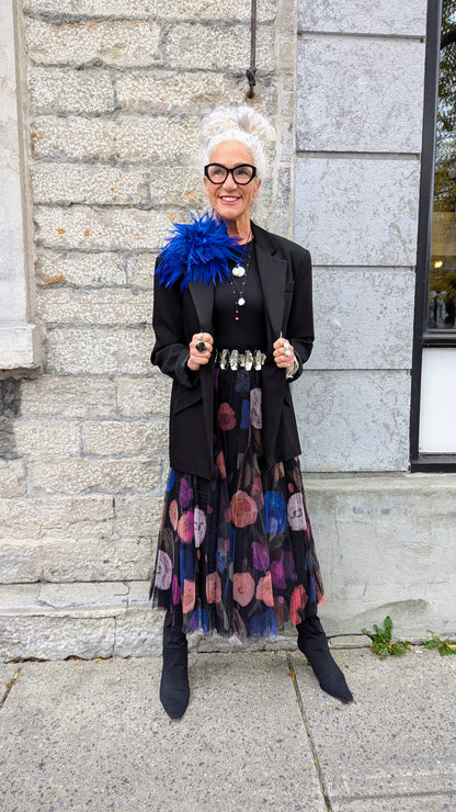 Reversible Multicolour Floral Tulle Skirt