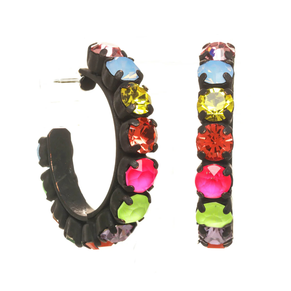 Multi-colour Neon  Crystal Hoops