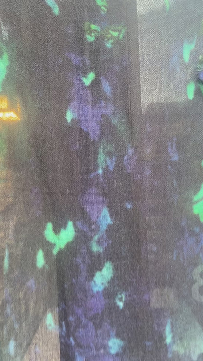 Long Rectangle Dark Multicolour Abstract Scarf- Jewel Tones