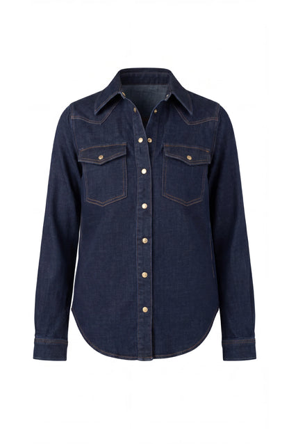Slim Fit Dark Denim Shirt