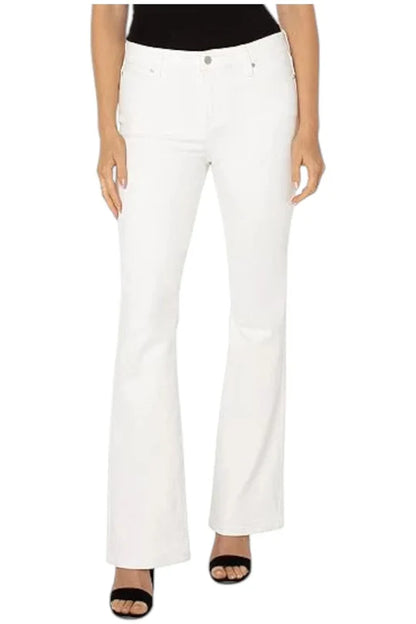 Liverpool White Cotton Bootcut Jeans