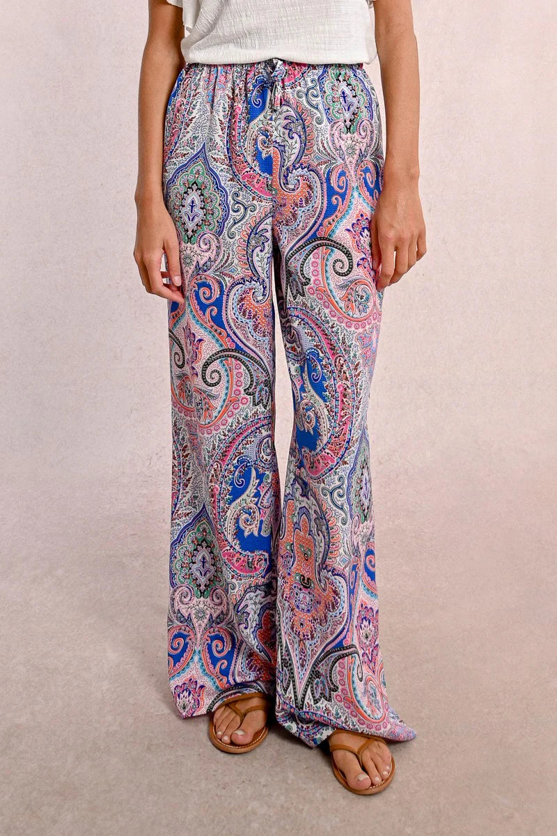 Paisley Printed Wide Leg Pants