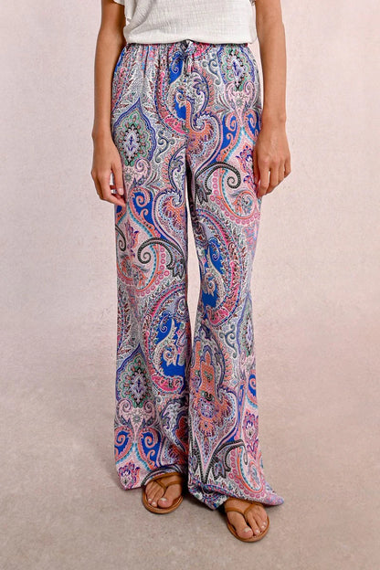 Paisley Printed Wide Leg Pants