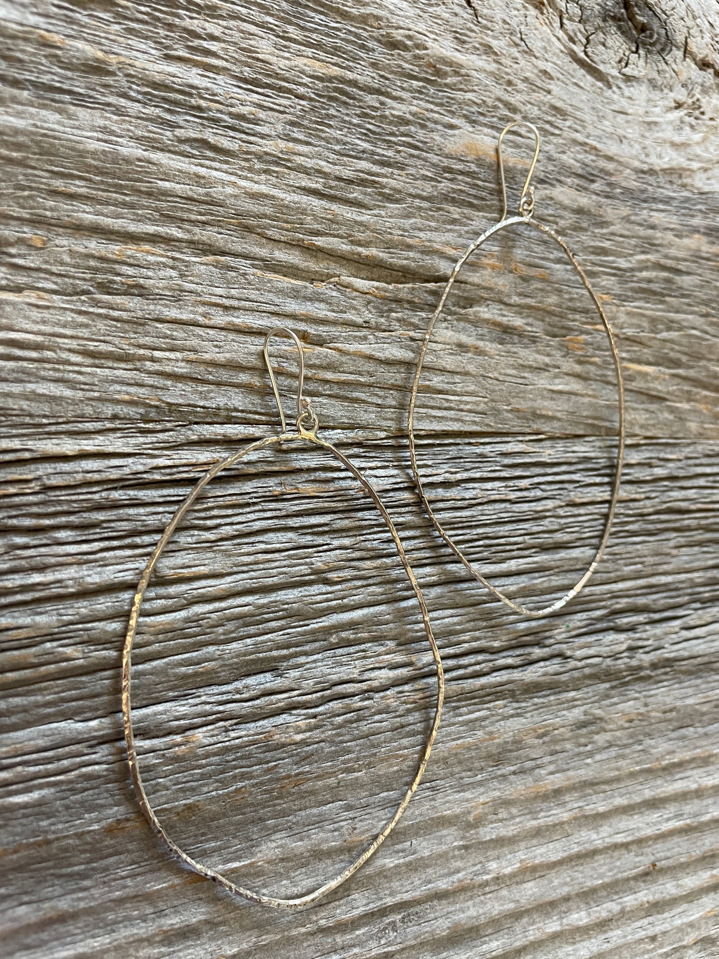 Sterling Silver lightweight tear drop hoops- handmade and exclusive